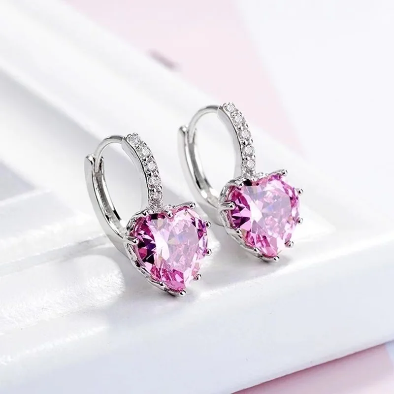 

New Super Sparkling Zircon Heart Shaped Earrings for Women for Fashion Style Wedding Party Jewelry Gifts Earings 2023