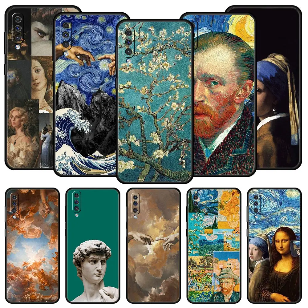 

Mona Lisa Van gogh Oil Art Phone Case For Samsung A12 A14 A32 A50 A70 A20E A20S A10S A22 A40 A34 A54 A42 A52 5G A02S A04s Cover