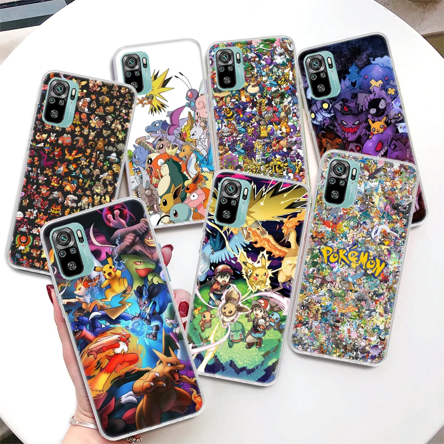

Anime Pokemon Coque Phone Case For Xiaomi Redmi Note 10S 11 11S 11T 11E 10 Pro Max 9 9S 9T 5G 8 8T 7 6 5 5A 4X 4G Cover
