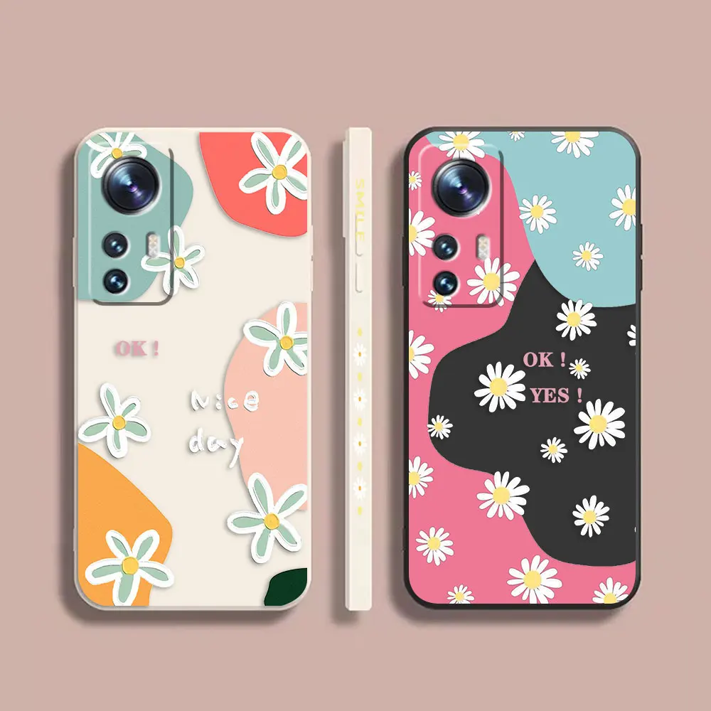 

Phone Case For Xiaomi 13 12 12T 12S 11 11T 10 10S 9 8 Pro Ultra Lite Colour Case Cover Funda Cqoue Shell Capa Fresh Small Floral