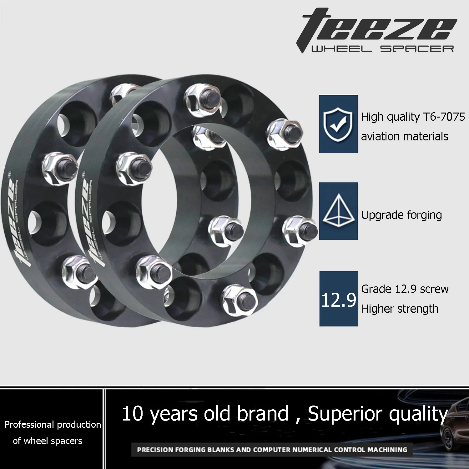 

TEEZE 2PCS PCD 6x139.7 Car Wheel Spacer Adapter Center Bore 108MM M12x1.5 Hubcentric Wheel Spacers 6 Lugs 25-50mm Thickness