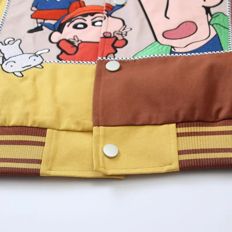 Винтажная куртка с рисунком Crayon Boy Shin C-Chan креативная забавная вышивкой в тон