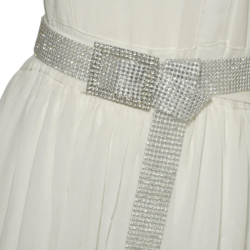 Bright Shiny Female'S Belt Waist Chain Luxury Sweet Waist Belt 2023 Fashion Belts Full Diamond Rhinestone Crystal Belt