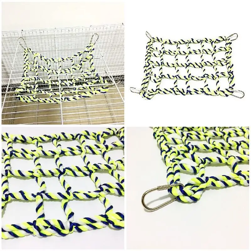 

Parrot Climbing Ladder Cotton Rope Net Cage Hanging Pet Activity Toy for Hamster Ferret Small Animal 1 Pc Cage Hanging GRSA889