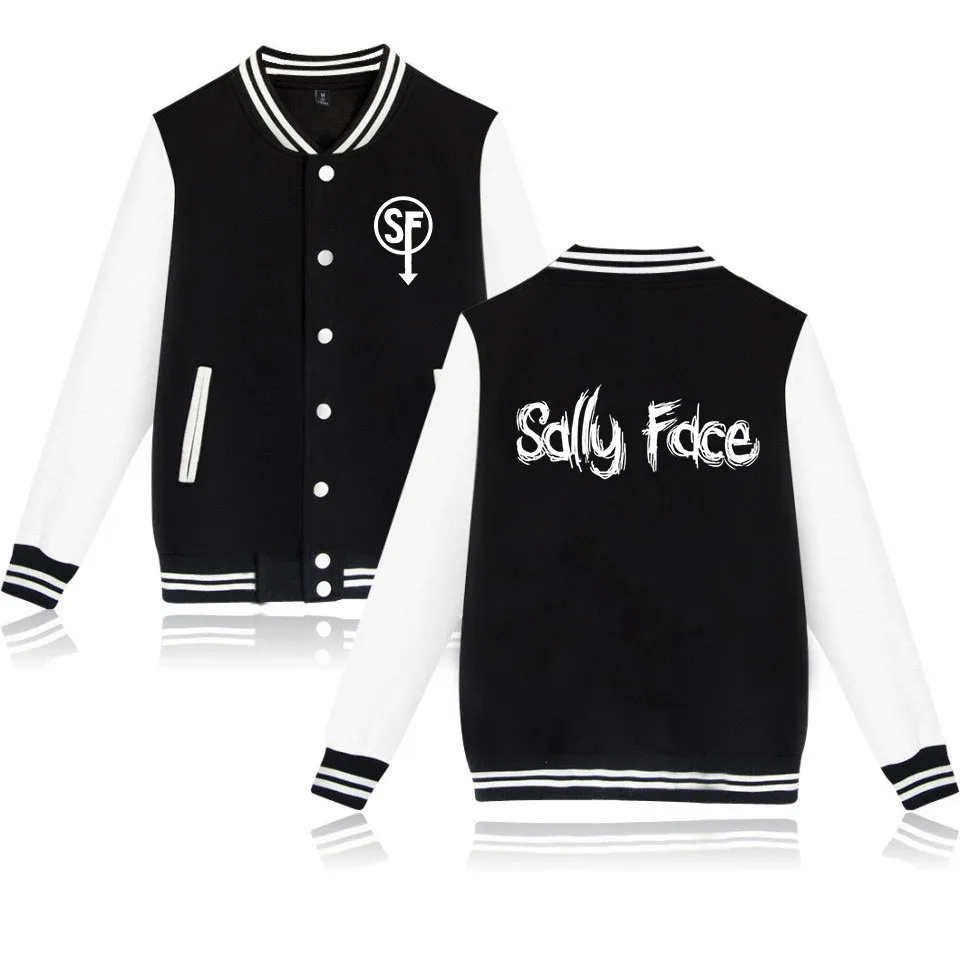 Game Sally Face Varsity Baseball Bomber Jacket Men Women Hip Hop Harajuku Jackets Boys Girls Single Breasted Loose Coats