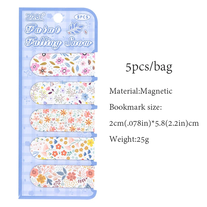 

Бумага Mr., 6 стилей, 5 шт., магнитная закладка с креативной цветочной тематикой, наклейка на холодильник, подставка для книг, студенческие принадлежности, подарок