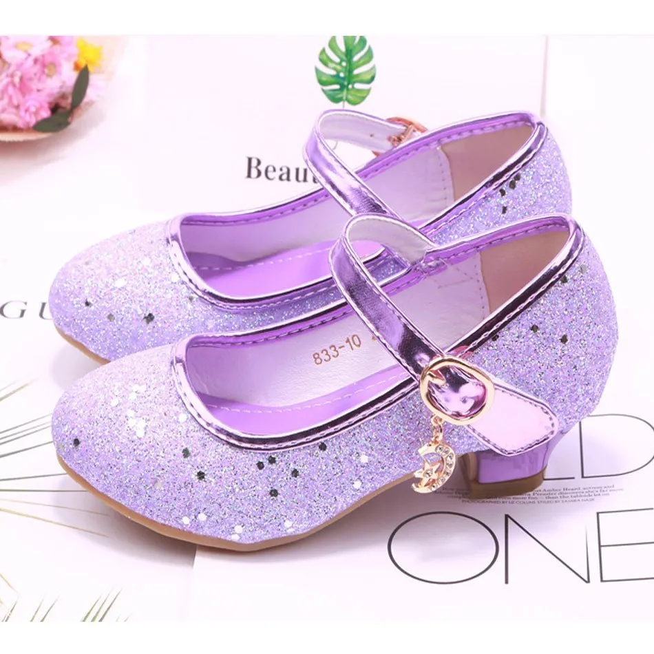 Туфли на резиновой подошве для девочек ботинки с блестками обувь вечеринки