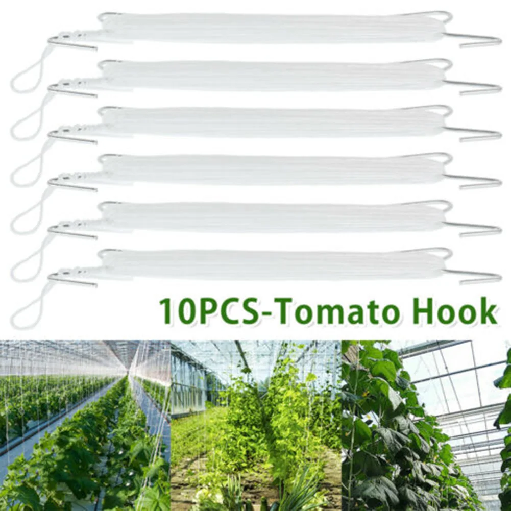 

10pcs Plant Tomato Support Ear Hook Clip Plants Trellis Garden Vegetable Patch Fruit Hooks Clamps Gardening Supplies Nylon Rope