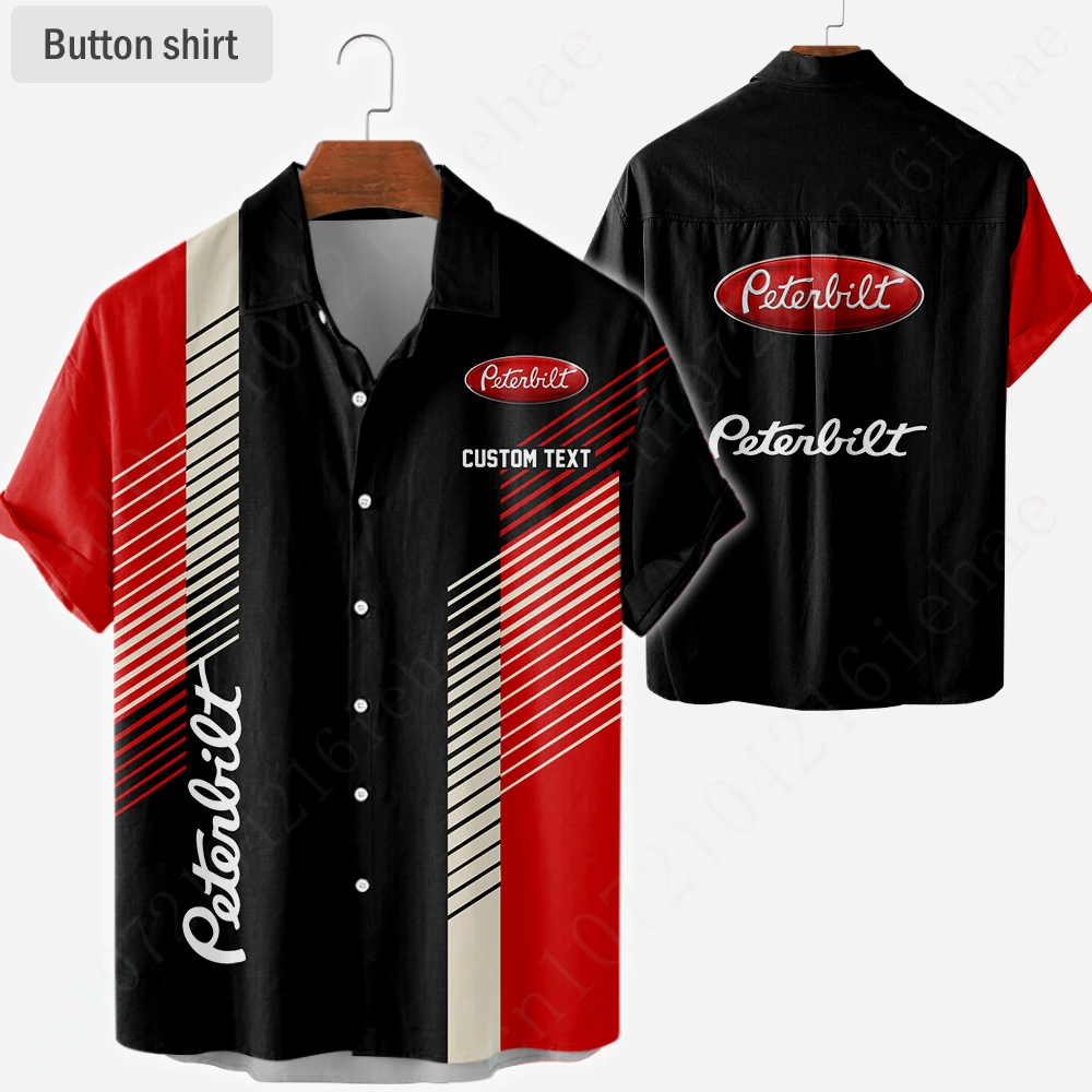 

Peterbilt Casual Shirts For Men Women Harajuku Oversized T-shirt Anime Shirts And Blouses Luxury Button Cardigan Unisex Clothing