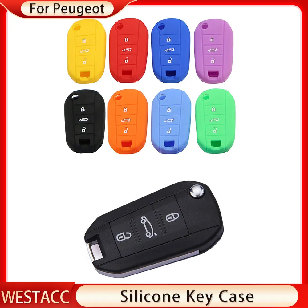 

Силиконовый чехол-книжка для автомобильного ключа, чехол для Peugeot 508 208 308 2008 Citroen C4 Cactus Opel Corsa, 8 цветов, аксессуары