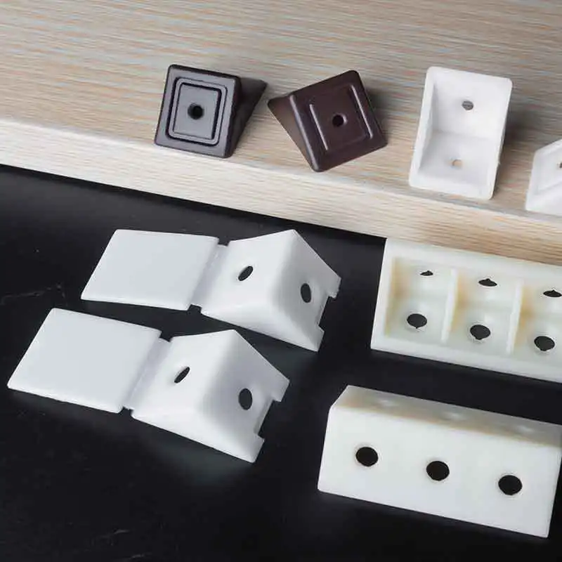 

10pcs Nylon Plastic Thickened Corner Brackets Right Angle 90 Degree Plywood Tray Cabinet Fittings Corner Code Furniture Hardware