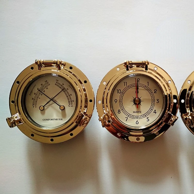 Yacht Villa RV Modified Clock Car Decoration Clock RV Clock Yacht Clock Temperature Moisture Meter