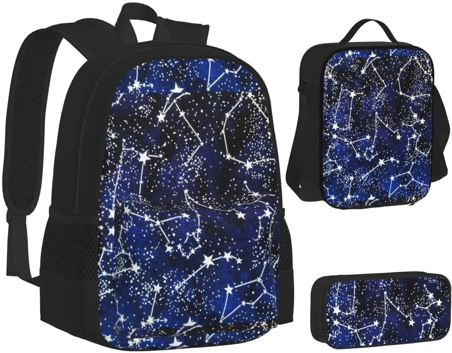 3Pcs Glow In The Dark Backpack Set with Lunch Box Pencil Case, School Book Bag for Preschool Kindergarten Elementary Kids