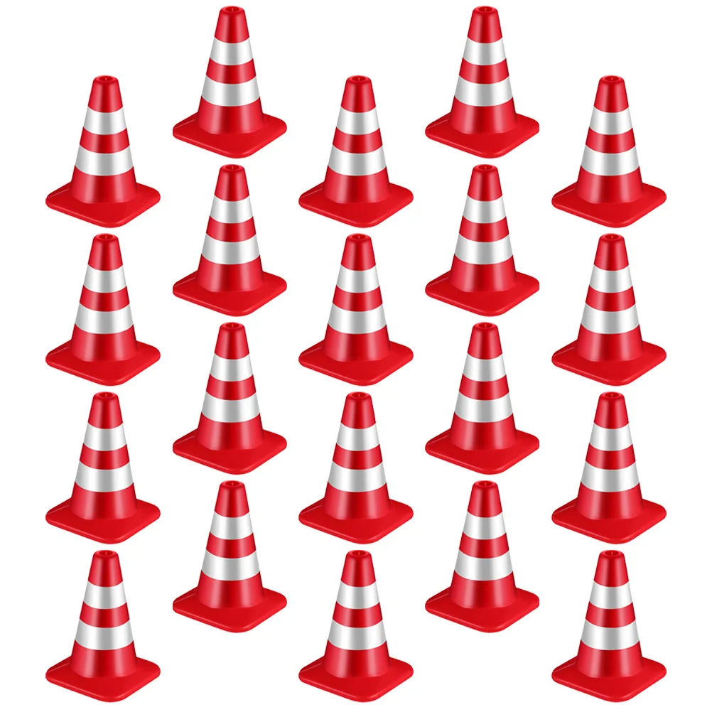 

20 шт., пластиковые миниатюрные конусы в виде дорожных знаков