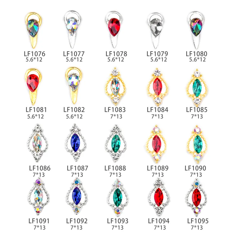 

New Nail Art Manicure Alloy Jewelry Magic Color Water Drop Diamond K9 Special Shaped Nail Decoration