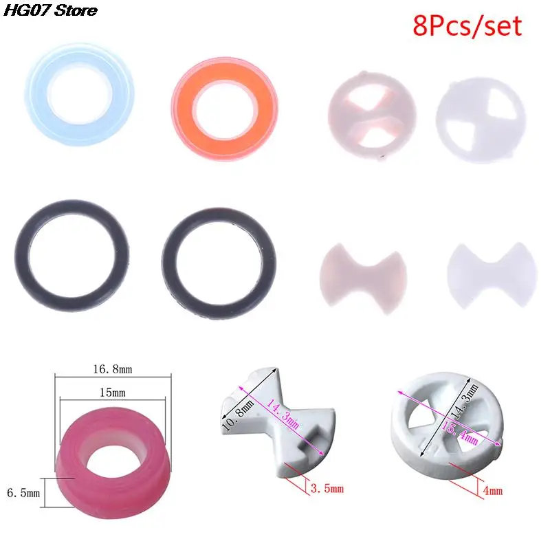 100% Brand New 8Pcs/set Ceramic Disc Silicon Washer Insert Turn Replacement 1/2" For Valve Tap