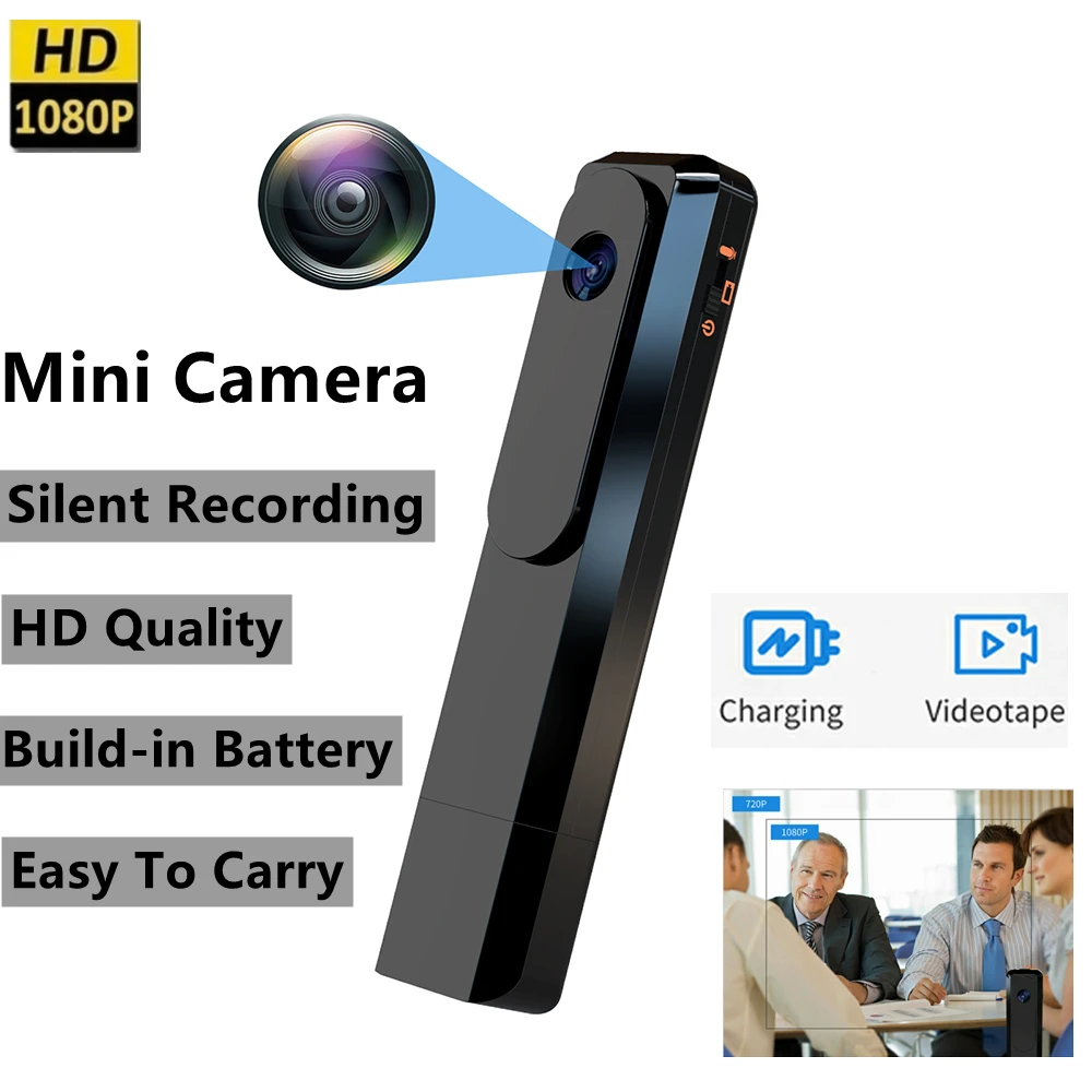 Купи 1080P Mini Camera Portable HD USB Micro Smart Video Recorder 80° Wide Angle Lens Security Wireless Camcorder DV Pocket Body Cam за 1,259 рублей в магазине AliExpress