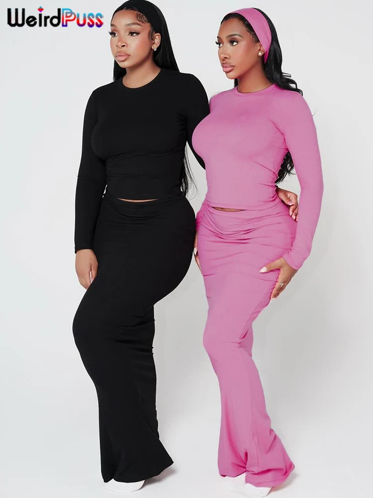 Weird Puss повседневный базовый женский комплект из 2 предметов эластичный осенний