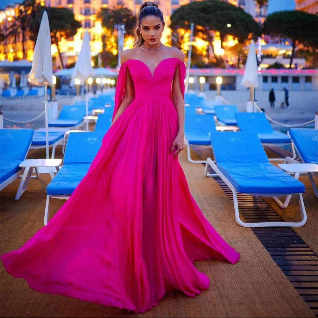 

Женское шифоновое платье знаменитости, Элегантное Длинное плиссированное платье до пола с V-образным вырезом