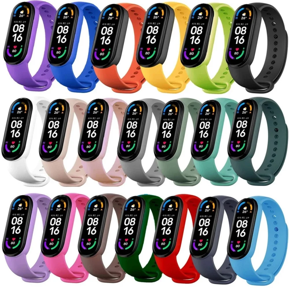 

Strap for Xiaomi Mi Band 6 5 4 3 Sport Bracelet watch Silicone wrist strap For xiaomi mi band 5 4 3 bracelet Miband 3 4 5 Strap