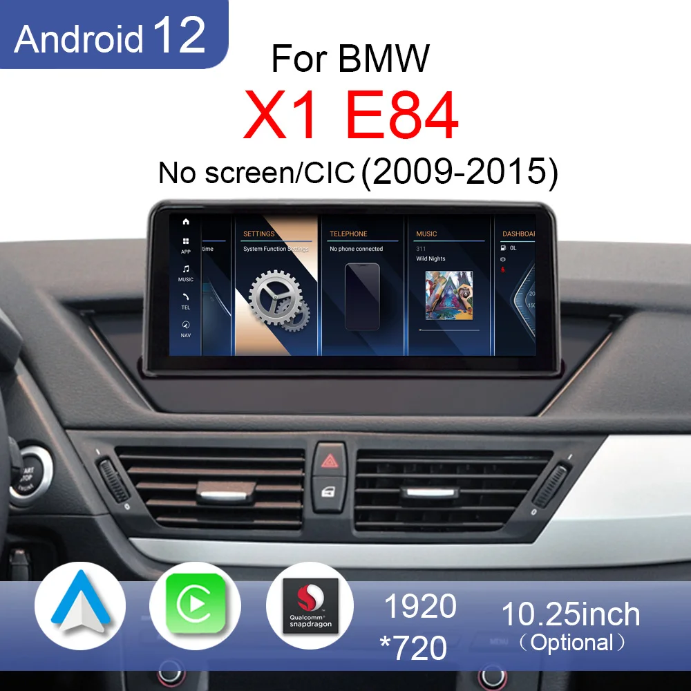 

For BMW X1 E84 2009 to 2015 No Screen CIC 18i 20i Android 12 4G CarPlay Car Radio Auto Stereo GPS Navigation Multimedia Player