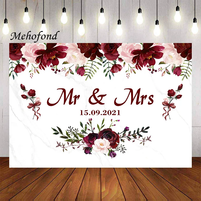 

Фон для фотосъемки Mehofond свадебное обручальное украшение для свадебвечерние вечеринки бордовый Цветочный декор фон для фотостудии