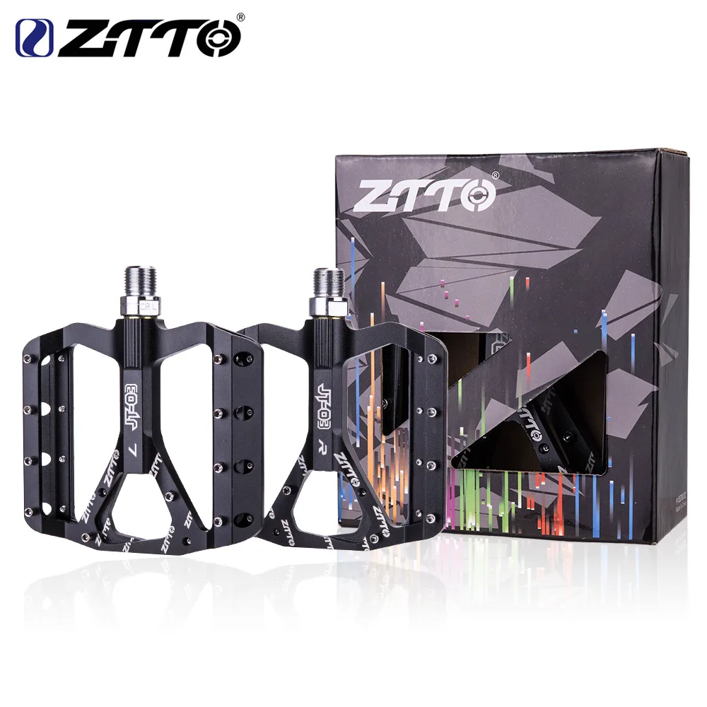 

ZTTO MTB CNC Aluminum Alloy Bearings Pedal Road Gravel bike lightweight 10 pins pedal Bike flat Pedal for XC AM JT03