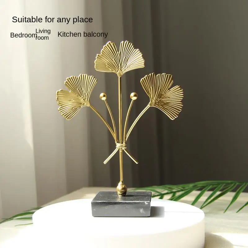 

Table Ornaments Dining Table Decoration Decorative Art Work Luxury Table Decor Gold Gingko Marble Marble Ornaments Home Decor