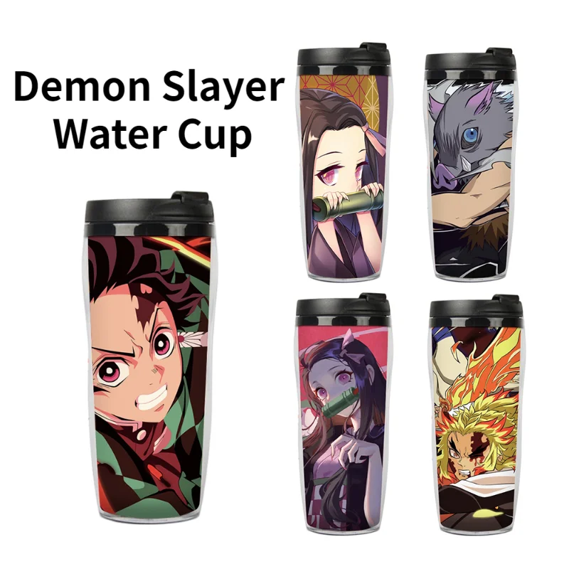

400ml Demon Slayer Water Cup Adult Outdoor Portable High Capacity Sports Double Layer Insulated Water Bottle Childrens Anime