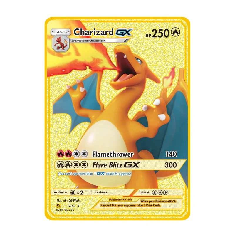 

Pokemon 27 Styles Charizard Boss VMAX GX MEGA Gold Metal Card Super Game Collection Anime Cards Toys for Children Christmas Gift