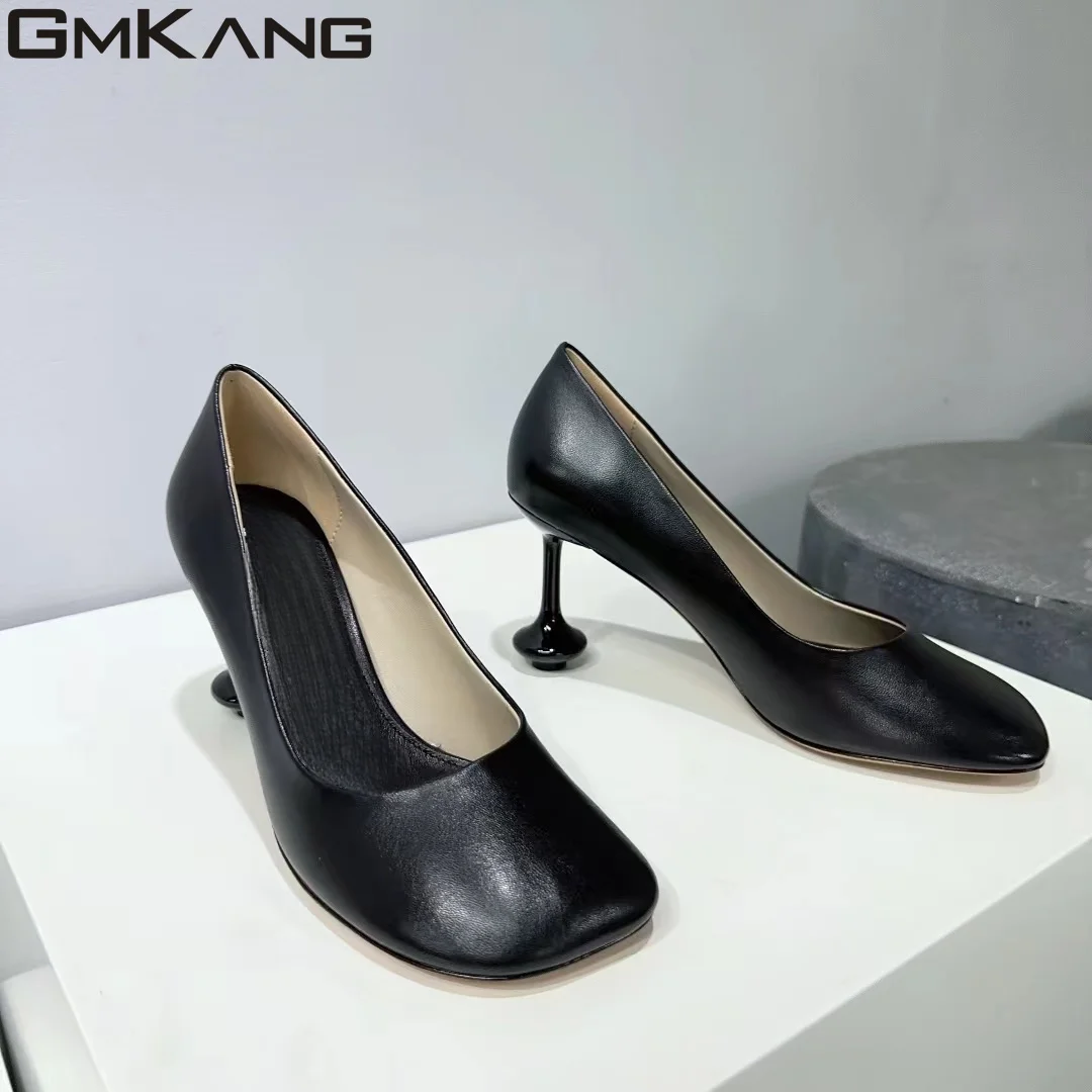 New High Heels Women's Strange Style Toe Women's High Heels Genuine Leather Fashion Show Party Shoes Women's Thin High Heels Wom