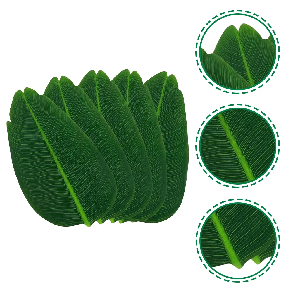 

5pcs Portable Delicate Creative Decorative Dinner Table Mats Tropical Leaf Placemats Green Leaf Table Mats