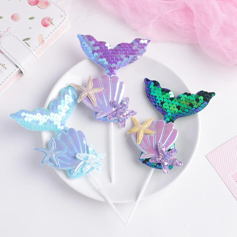 

1Pcs Mermaid Theme Cake Toppers Cake Decorations Cute Gifts The Mermaid Party Supplies For Kids Favor Birthday Wedding Party