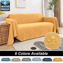 Waterproof Sofa Blanket Multipurpose Solid Color Furniture Cover Durable Fabric Dust-proof Anti-scratch Home Living Room Decor