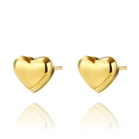 wildfree heart shape gold plated stud earrings for women minimalism half circle spiked earrings stainless steel jewelry