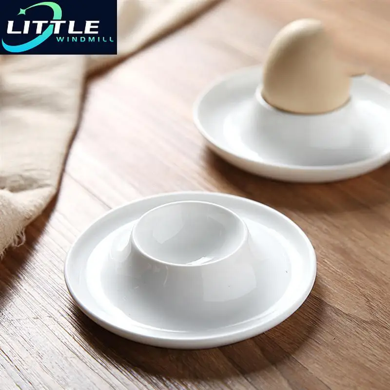 2pcs ceramic egg cup simple breakfast holder home stand rack kitchen restaurant white eggs gadgets cooking accessories free global shipping