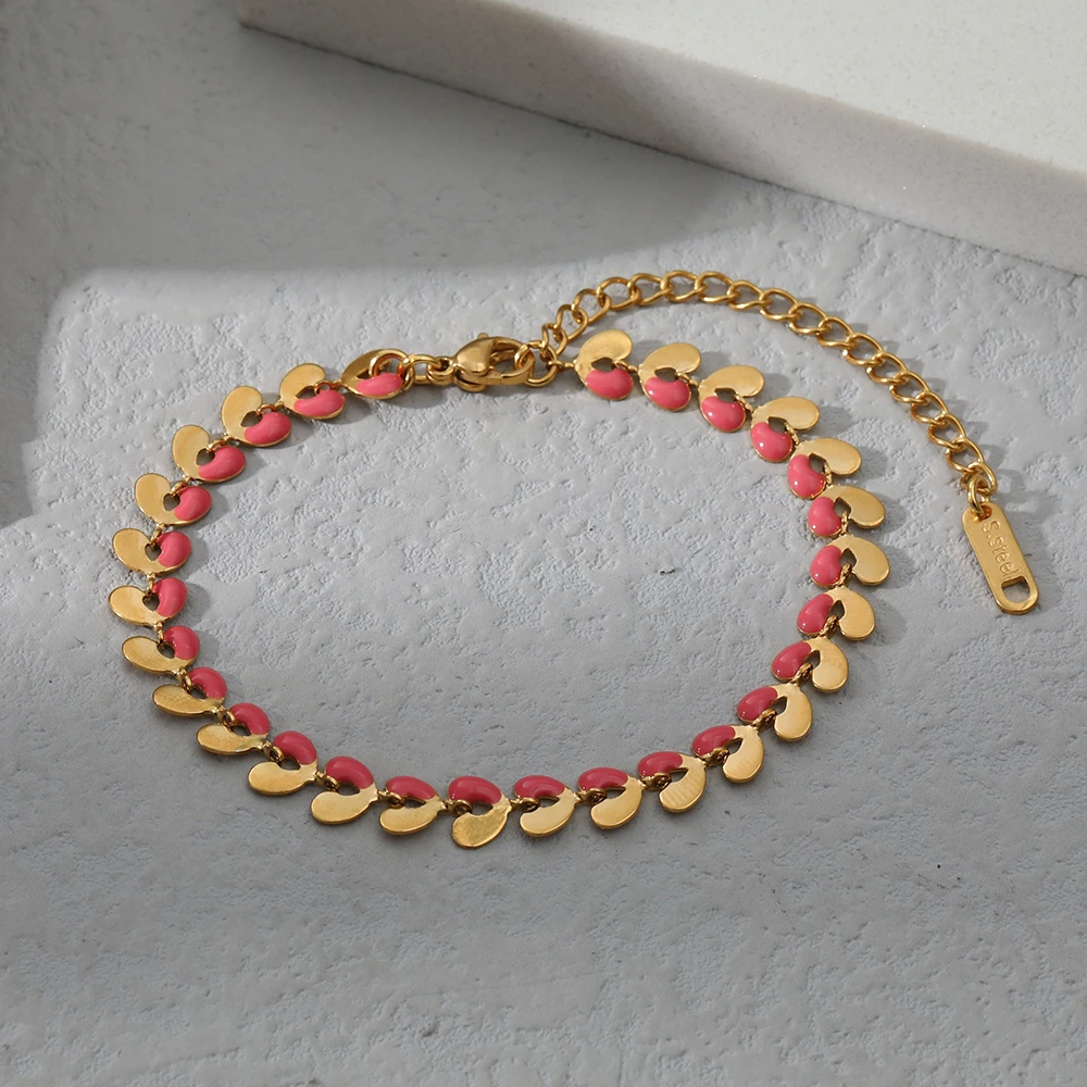 

High Quality Heart Love Bracelet Women Girls Stainless Steel Waterproof Non Tarnish Hollow Out Chain Bracelets Fashion Jewelry