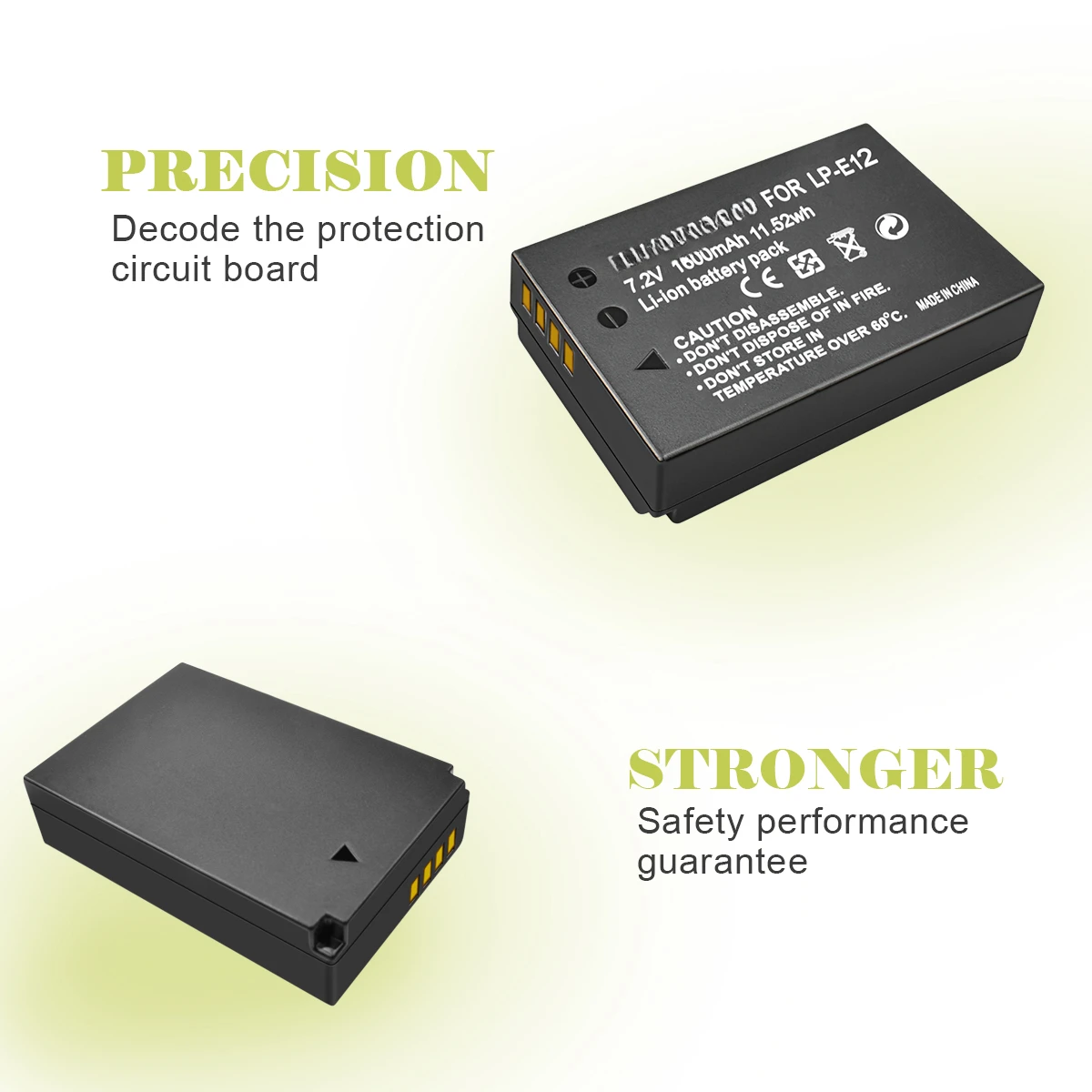 

For Canon Rebel SL1 100D Kiss X7 EOS-M EOS M M2 EOS M10 M50 M100 Camera Battery LP-E12 LPE12 LP E121600mAh Digital Batteries