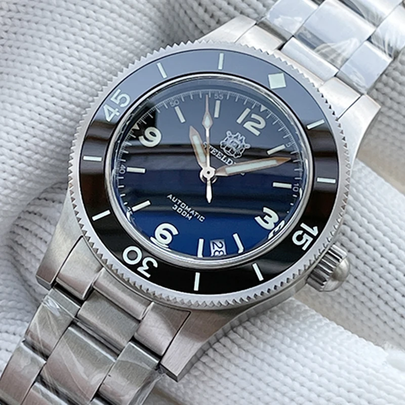 Цена Часы наручные STEEL DIVE Мужские автоматические, спортивные водонепроницаемые механические, с сапфиром C3, светящиеся, 316L сталь, 300 м