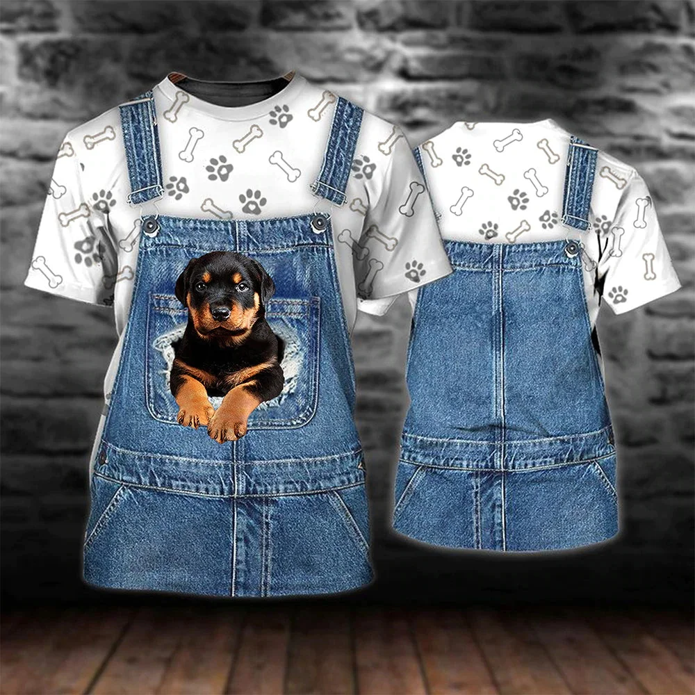 

CLOOCL Fashion Animals T-shirts Rottweiler Overalls Printed Tees Casual Harajuku Graphic T Shirts Women Clothing Dropshipping