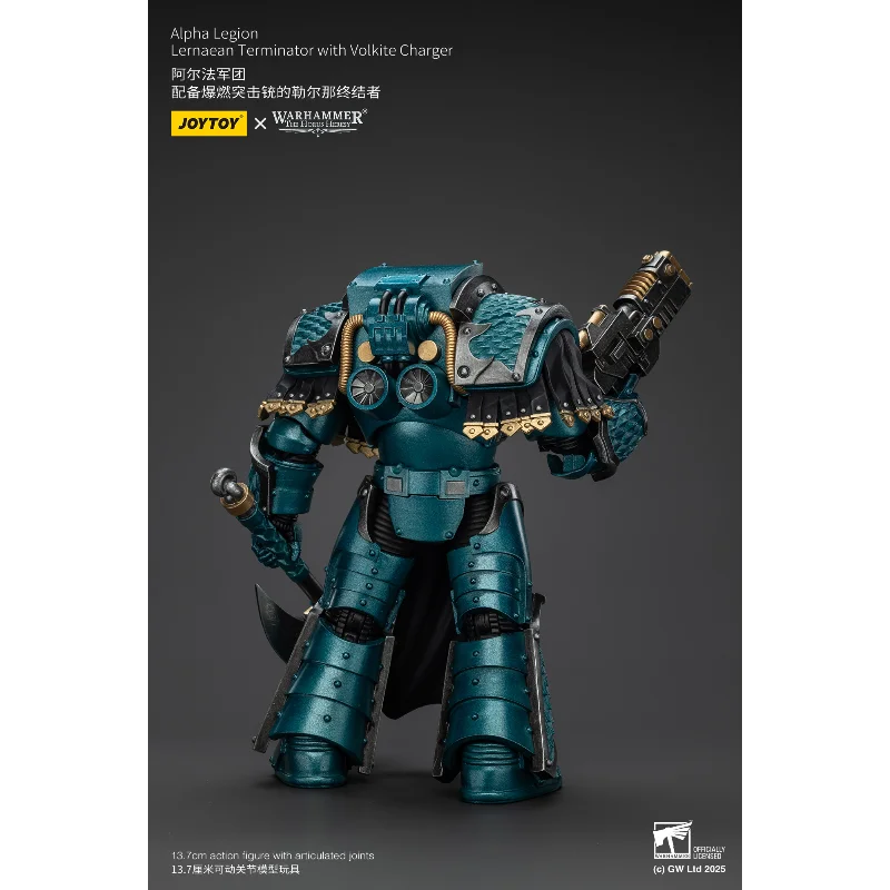 Фото Предзаказ JOYTOY Warhammer The Horus Heresy Alpha Legion Lernaean Terminator with Flamer Storm Blaster 1/18 Action Figure №3