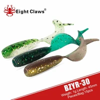 eight claws soft jigging lure curly worm 45mm 1g 15pcs silicone soft fishing lures artificial worm soft bait bass truite leurre