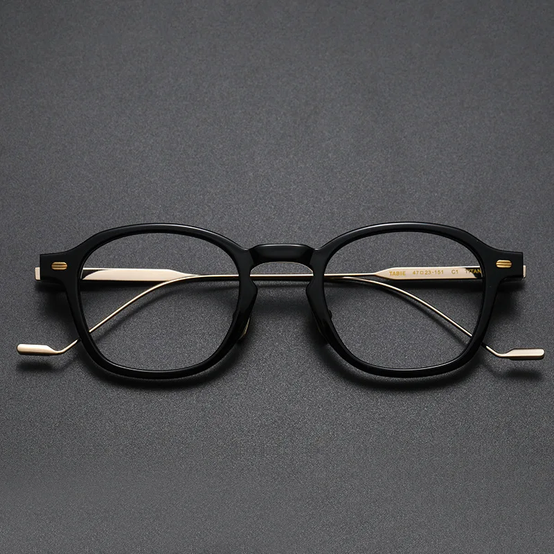 

2022 Brand Design Men's Premium Acetate Titanium Frame Eyeglasses Women Vintage Round Opitcal Myopia Lenses Glasses Oculos