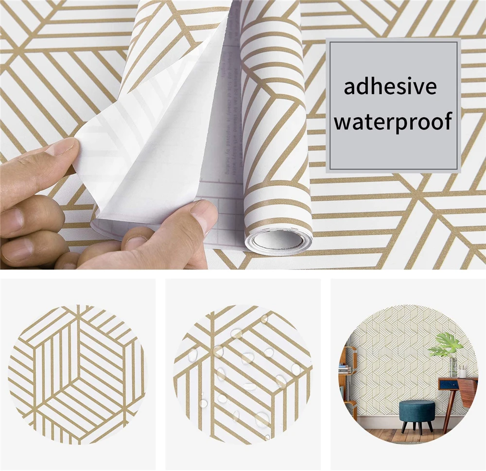 

1/3/5m Abstract Geometric Wallpaper Grid Self Adhesive Arrow Peel And Stick Contact Paper For Wall Renovation Furniture Sticker