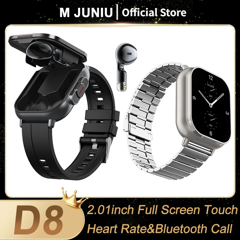 D8 гарнитура умные часы TWS Two In One беспроводная Bluetooth двойная мониторинг здоровья ENC