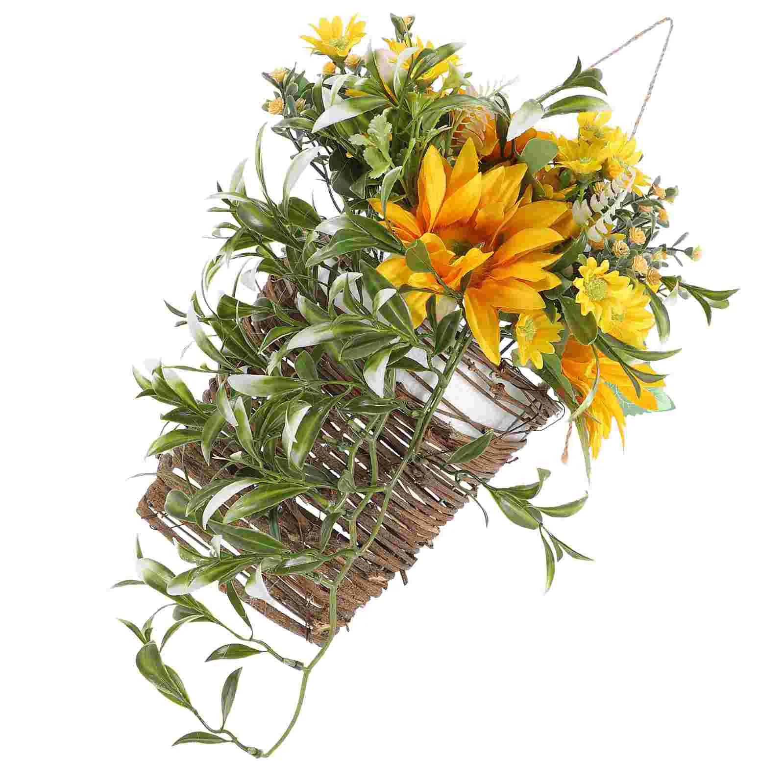 

Artificial Sunflower and Gypsophila Hanging Plant Basket for Indoor and Outdoor Decoration in Yellow