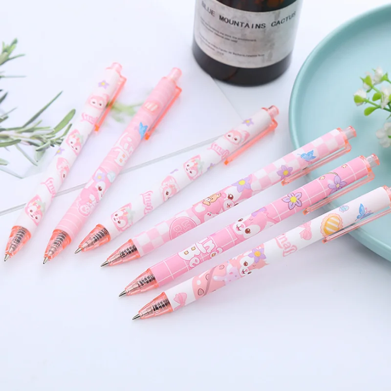 6pcs Kawaii Press Gel Pen Stationery School Supplies Cute Water-based Office Signature For Writting Creative Wholesale Pens - купить по