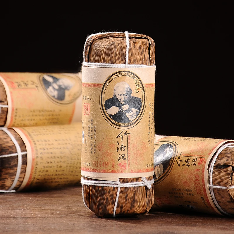 

Китайский черный чай Хунань анхуа, специальная бамбуковая упаковка, чистый Инструкция для подавления диеты, красный чай, без чайника