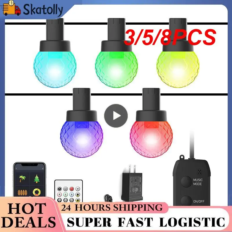 

3/5/8PCS Strip Light Rgb Ip65 Smart Globe Fairy Lights Wifi Usb Led Decor Lights For Hello Fairy Intelligent Strip Light