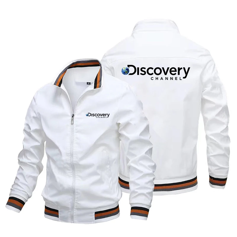Spring Discovery Channel Print Coats Mens Streetwear Fashion Men Cargo Jacket Survey Expedition Scholar Windbreaker